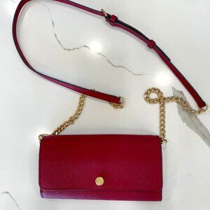 Michael Kors Red Leather Crossbody Wallet